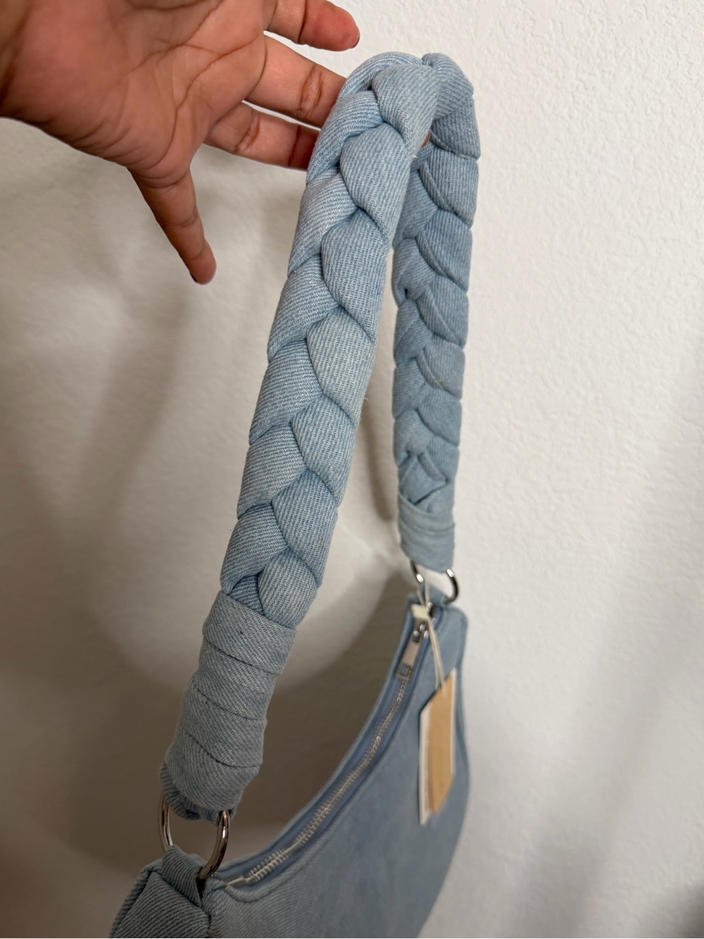 NWT Denim Braided Shoulder Bag - Picture 3 of 3